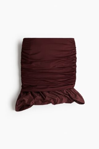 H & M - Gedrapeerde rok - Bordeauxrood