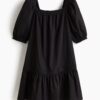 H & M - Katoenen tuniekjurk - Zwart