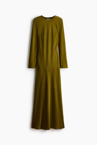 H & M - Open-backjurk met strikbandjes - Olijfgoud