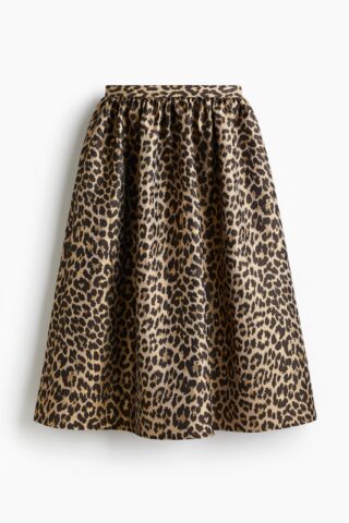 H & M - Jacquardgeweven rok - Beige/Luipaarddessin