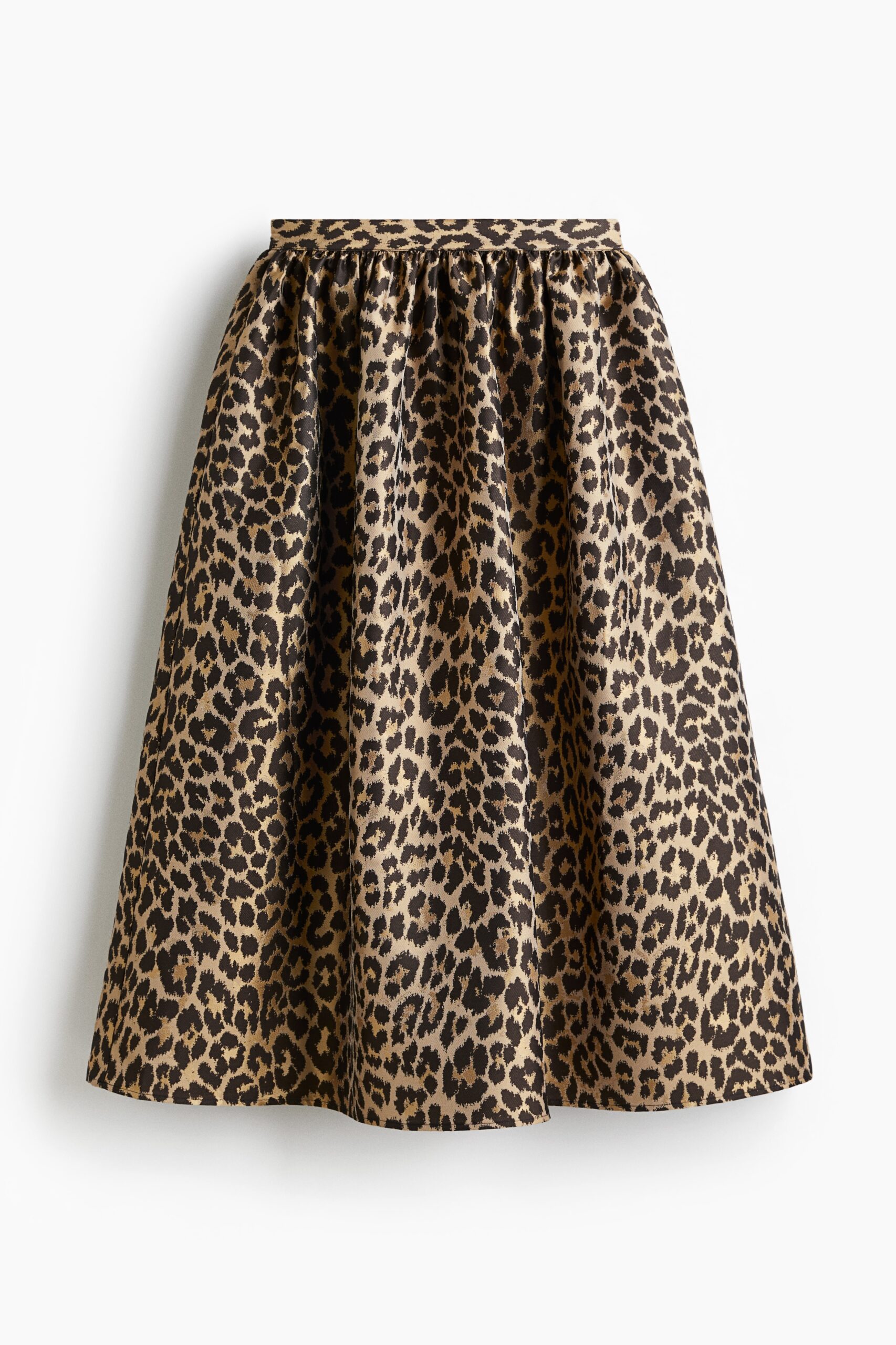 H & M - Jacquardgeweven rok - Beige/Luipaarddessin