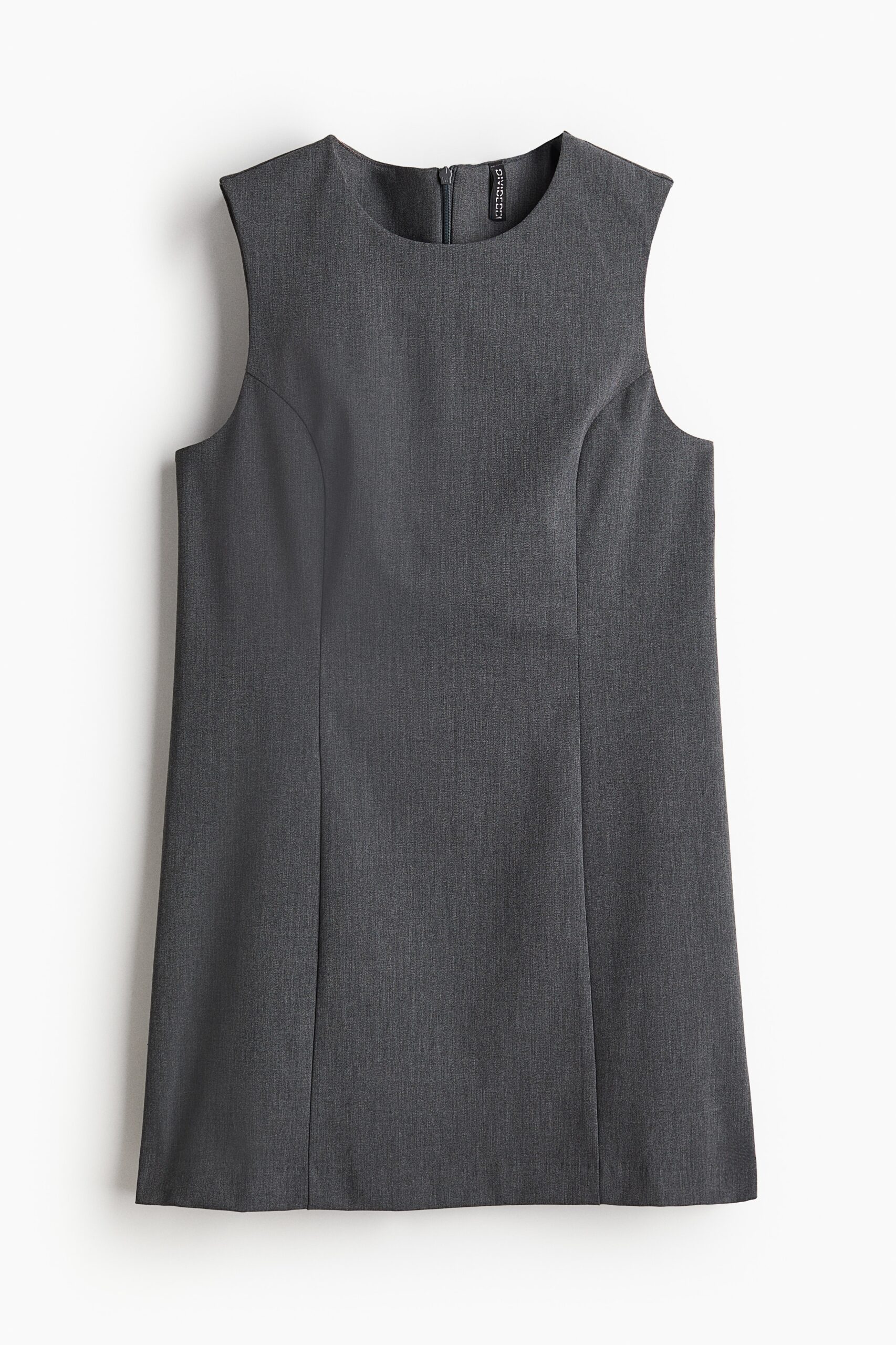 H & M - Mouwloze jurk van twill - Grijs Gemêleerd H & M - Mouwloze jurk van twill - Grijs Gemêleerd