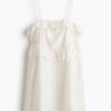 H & M - Strappy jurk met volants - Roomwit