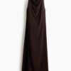 H & M - Sleeveless cowl-neck dress - Donkerbruin