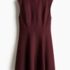 H & M - Mini-jurk met uitlopende rok - Bordeauxrood