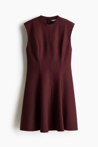 H & M - Mini-jurk met uitlopende rok - Bordeauxrood