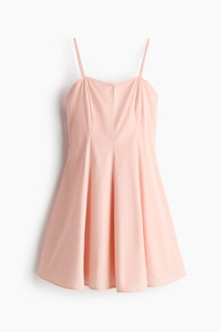 H & M - Popeline jurk met flared rok - Lichtroze