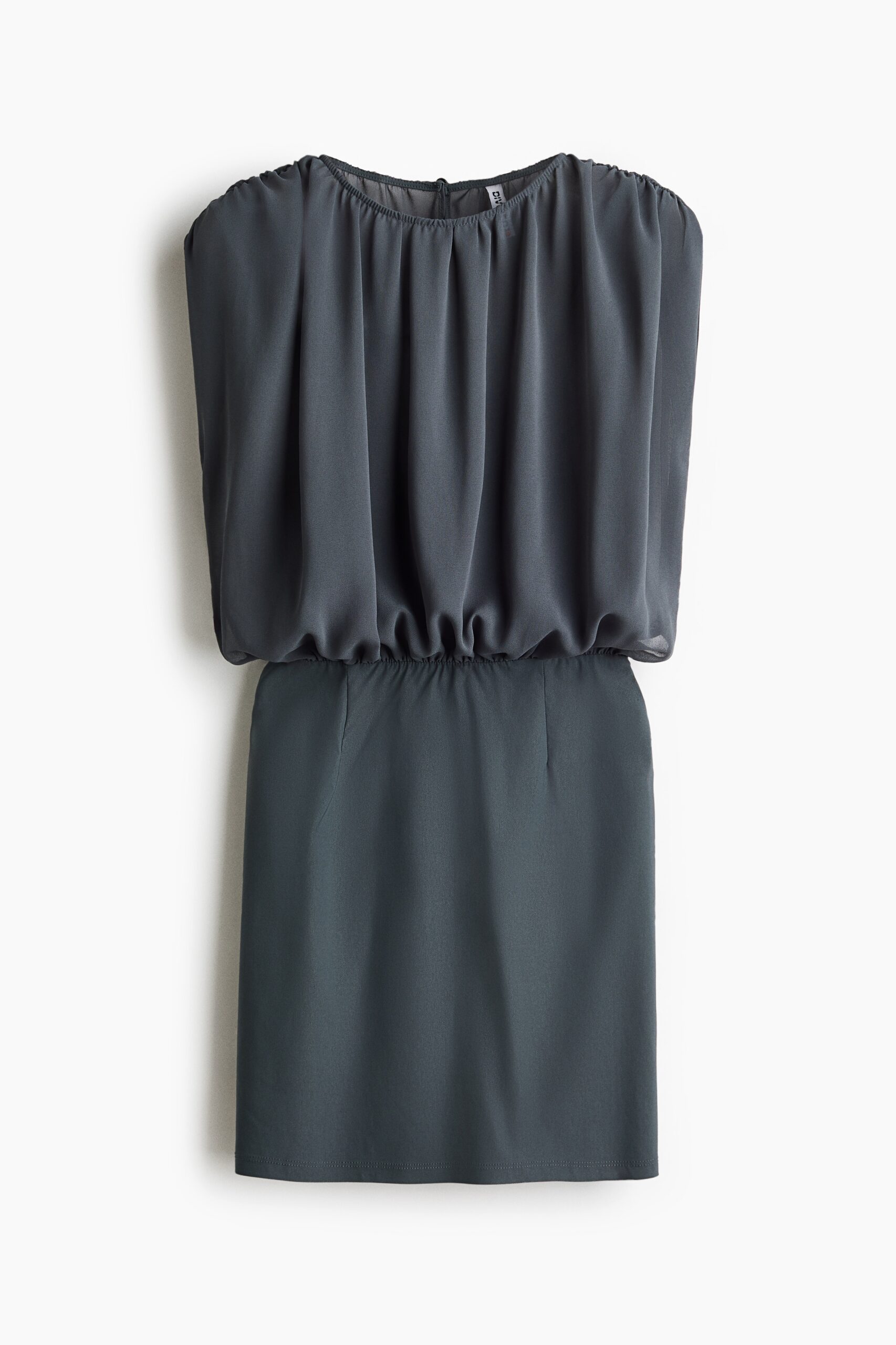 H & M - Gedrapeerde jurk van twee materialen - Donkergrijs H & M - Gedrapeerde jurk van twee materialen - Donkergrijs