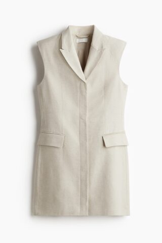 H & M - Blazerjurk van linnenmix - Lichtbeige