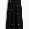 H & M - Rok met studs - Zwart