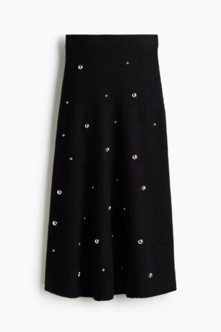 H & M - Rok met studs - Zwart