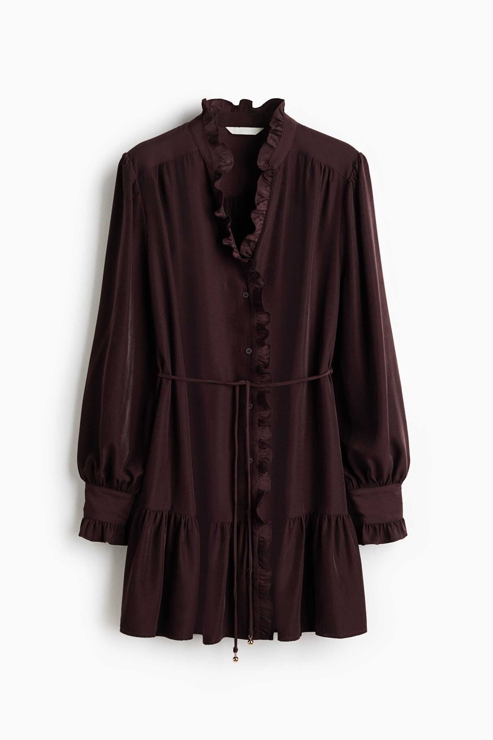H & M - Jurk met volants - Donkerbruin H & M - Jurk met volants - Donkerbruin