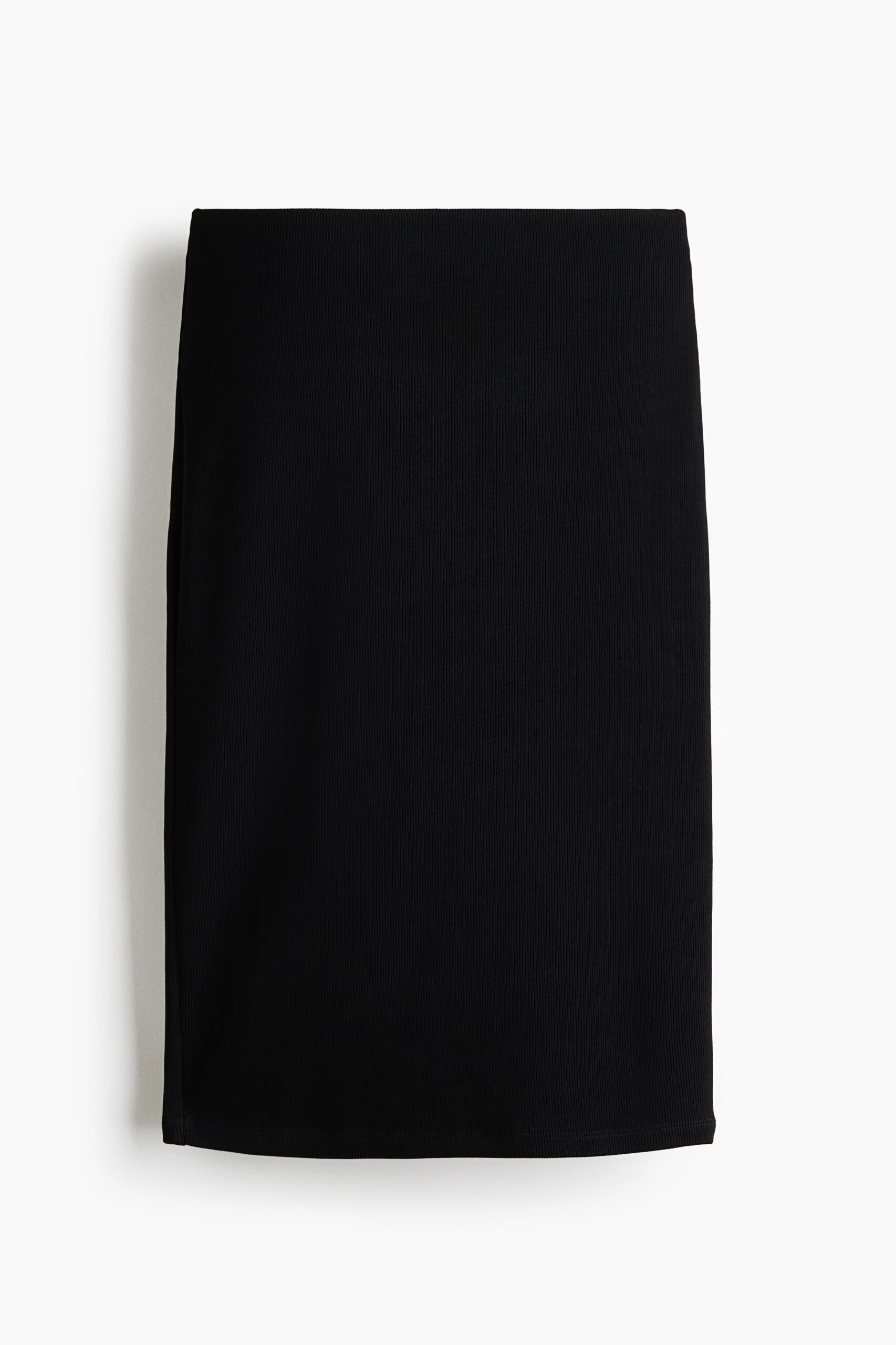 H & M - Geribde rok van viscose - Zwart