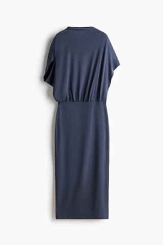 H & M - Draped asymmetric dress - Donkerblauw