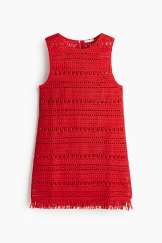 H & M - Mini-jurk met gehaakte look - Rood