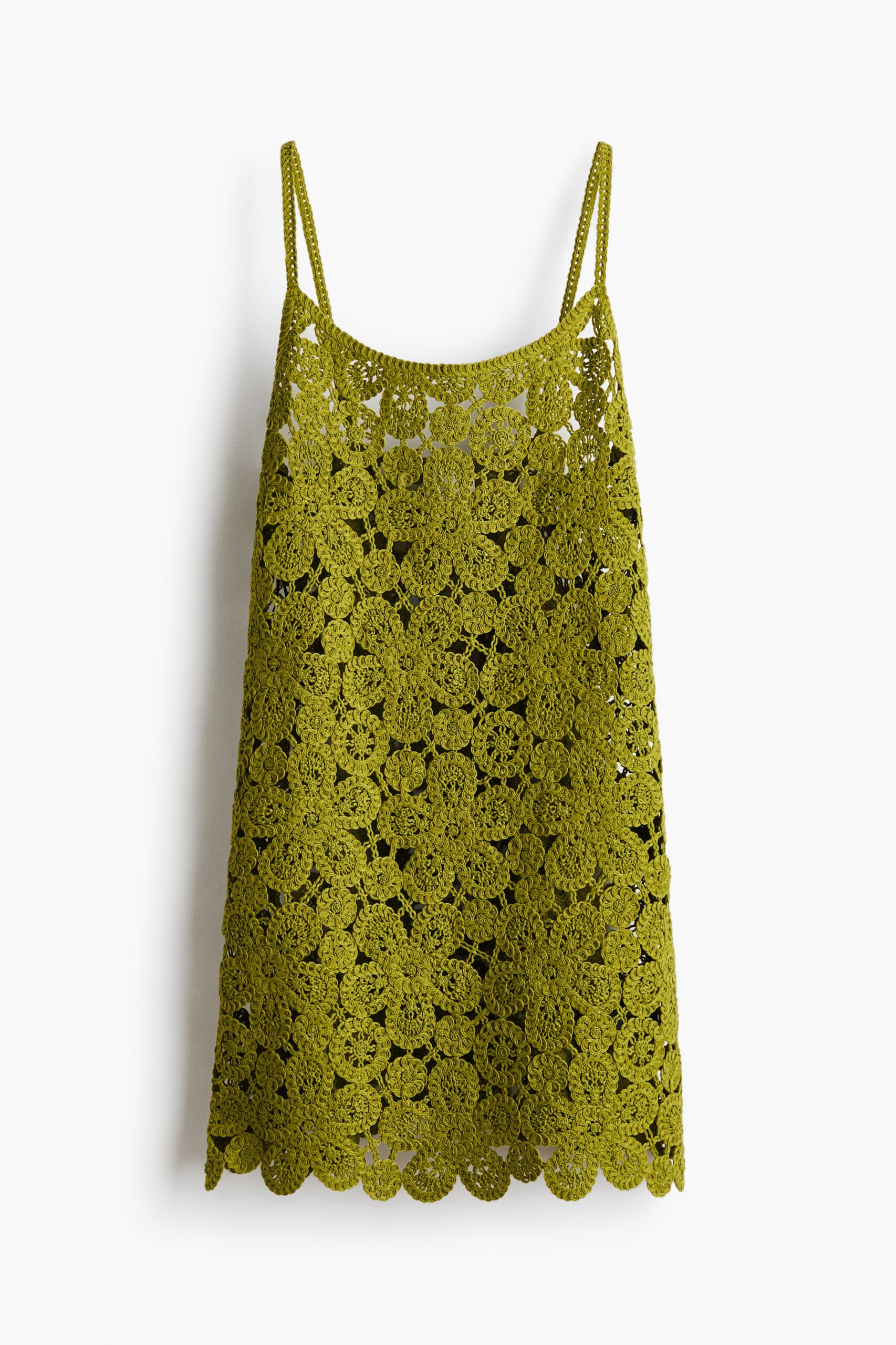 H & M - Mini-jurk met gehaakte look - Olijfgroen