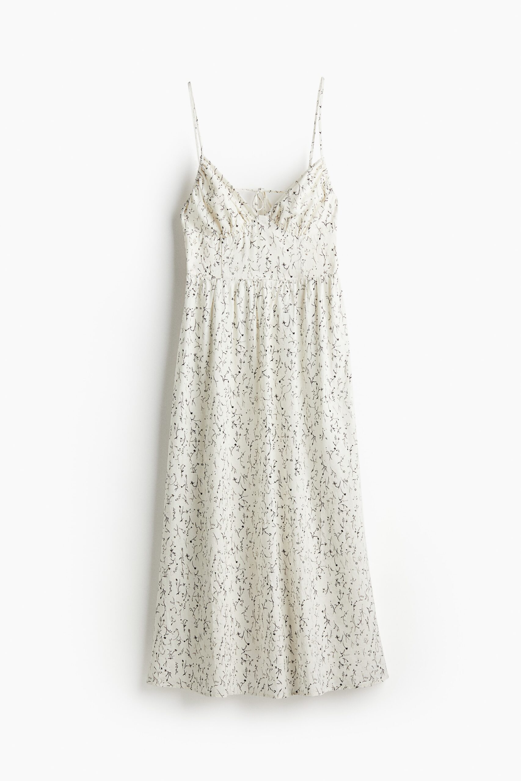 H & M - Strappy jurk van linnenmix - Wit/Dessin H & M - Strappy jurk van linnenmix - Wit/Dessin