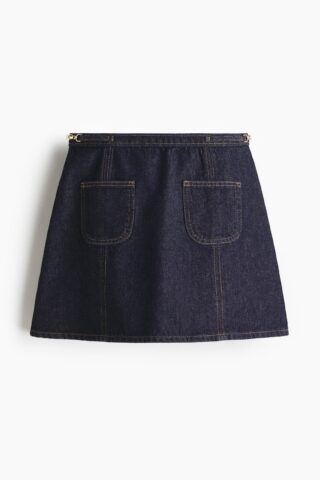 H & M - Denim A-linerok - Donker Denimblauw