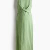 H & M - MAMA Voedingsjurk met strik - Groen