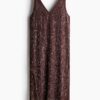 H & M - Jurk met stras - Bordeauxrood