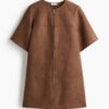 H & M - Shift-jurk met rits - Bruin