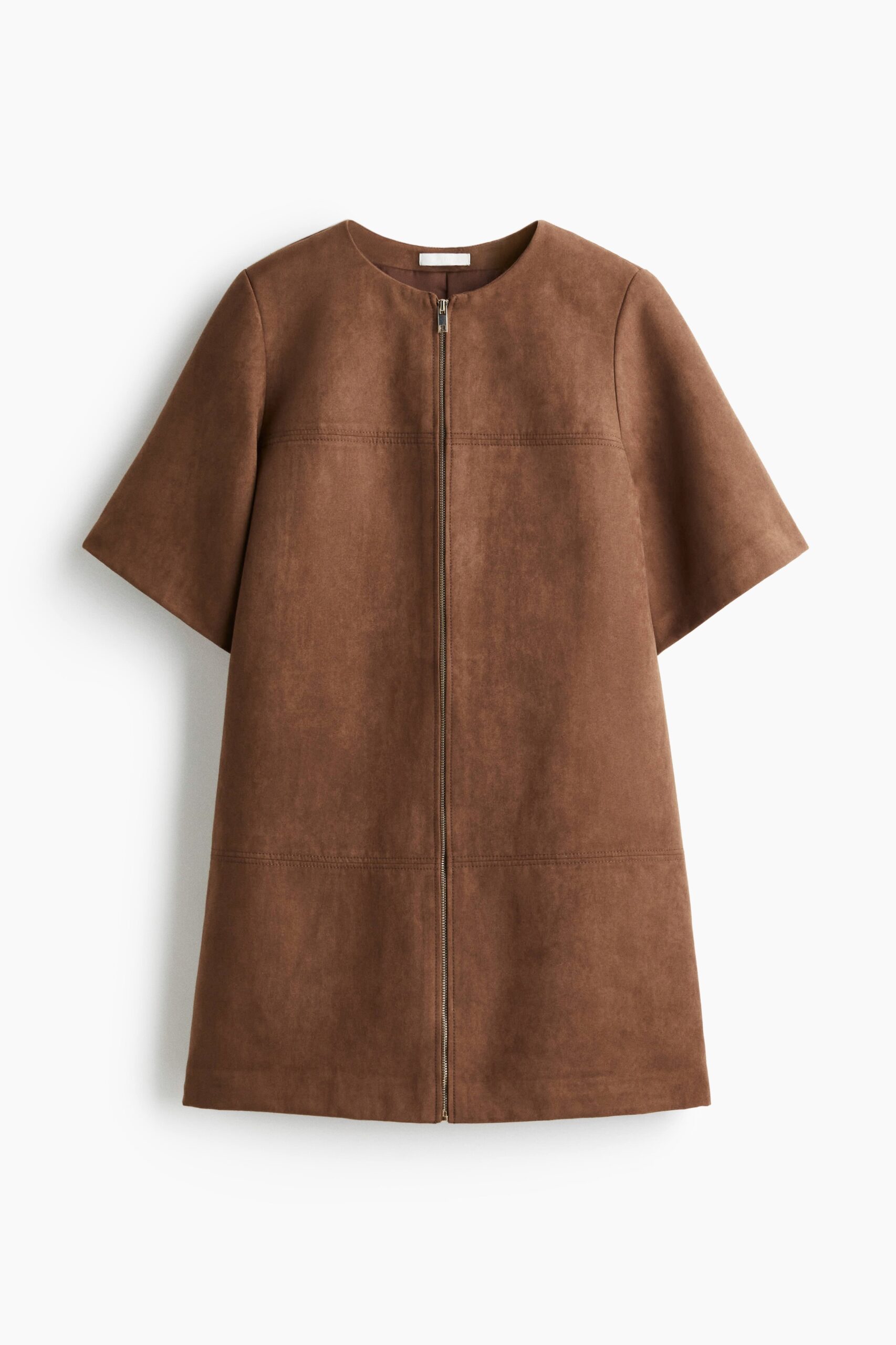 H & M - Shift-jurk met rits - Bruin