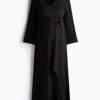H & M - MAMA Tricot jurk met strikceintuur - Zwart