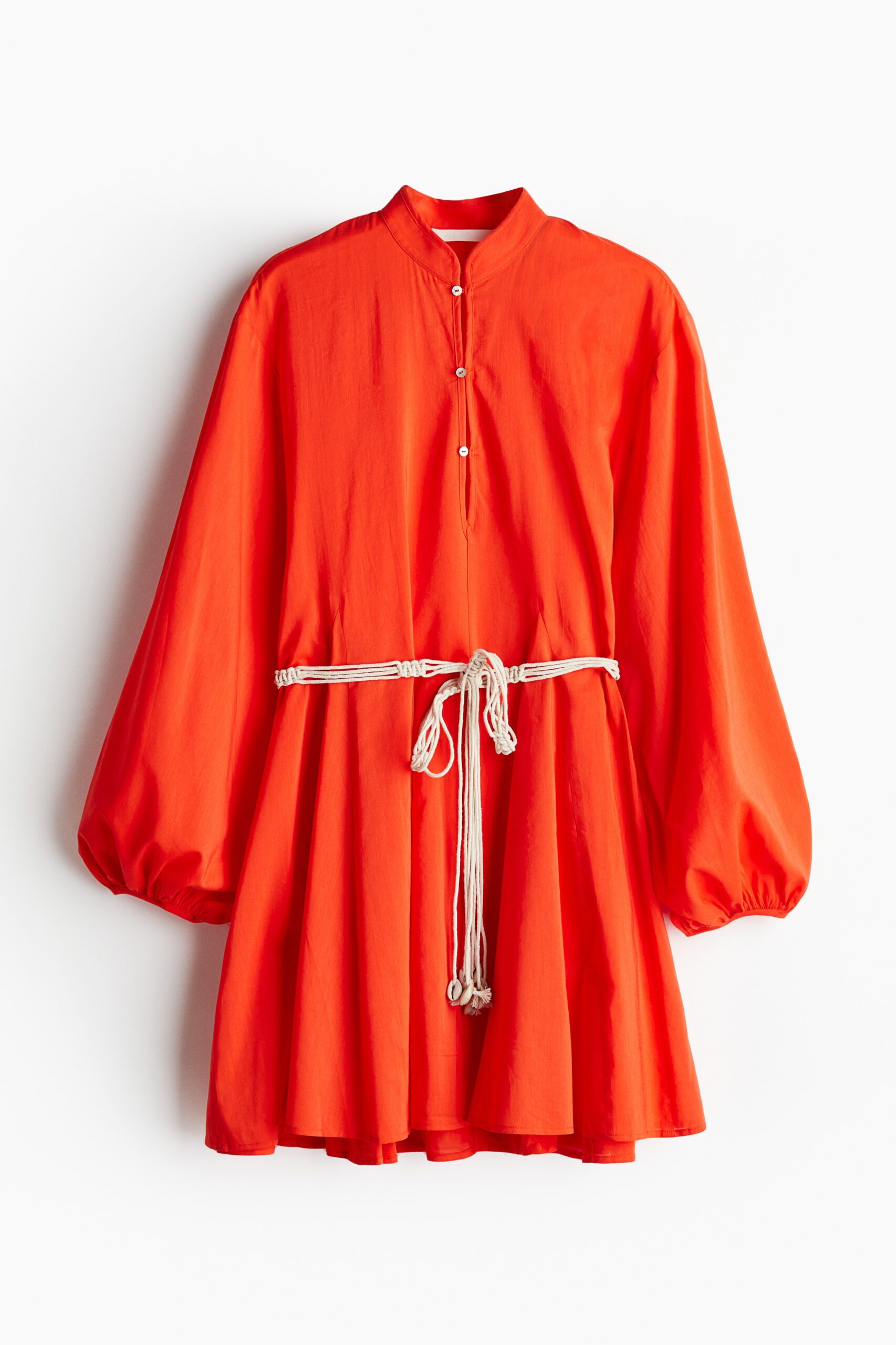 H & M - Jurk met macraméceintuur - Helderrood H & M - Jurk met macraméceintuur - Helderrood