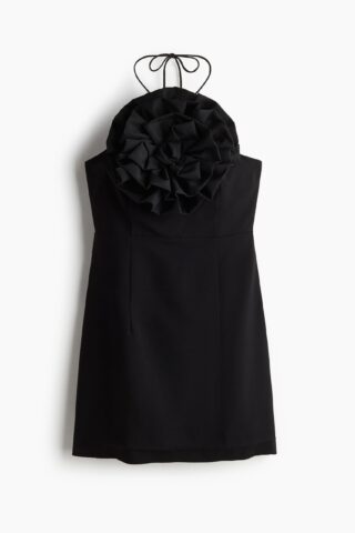 H & M - Halterjurk met applicatie - Zwart