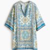 H & M - Tuniekjurk van viscose - Roomwit/Dessin