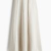 H & M - Uitlopende rok van linnenmix - Lichtbeige