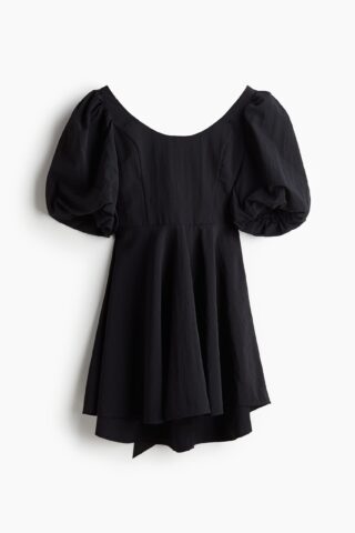 H & M - Jurk met ballonmouwen - Zwart