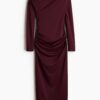 H & M - Draped one-shoulder dress - Bordeauxrood