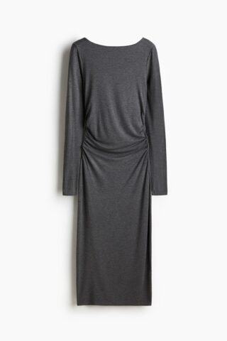 H & M - Gedrapeerde bodyconjurk - Donkergrijs
