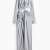 H & M - Gedrapeerde jurk met cutout - Dusty Lichtpaars