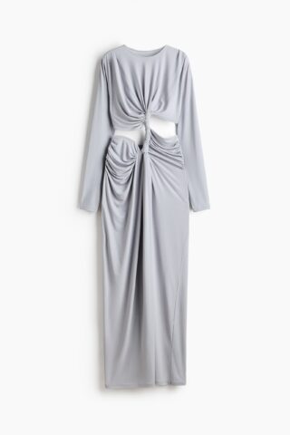 H & M - Gedrapeerde jurk met cutout - Dusty Lichtpaars
