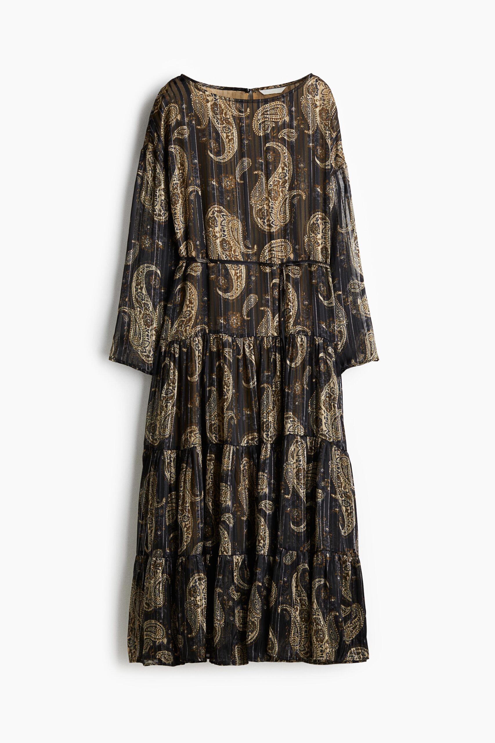 H & M - Jurk van chiffon - Zwart/Paisleydessin H & M - Jurk van chiffon - Zwart/Paisleydessin