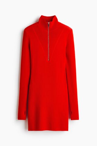 H & M - Ziptop-jurk van merinoswol - Rood