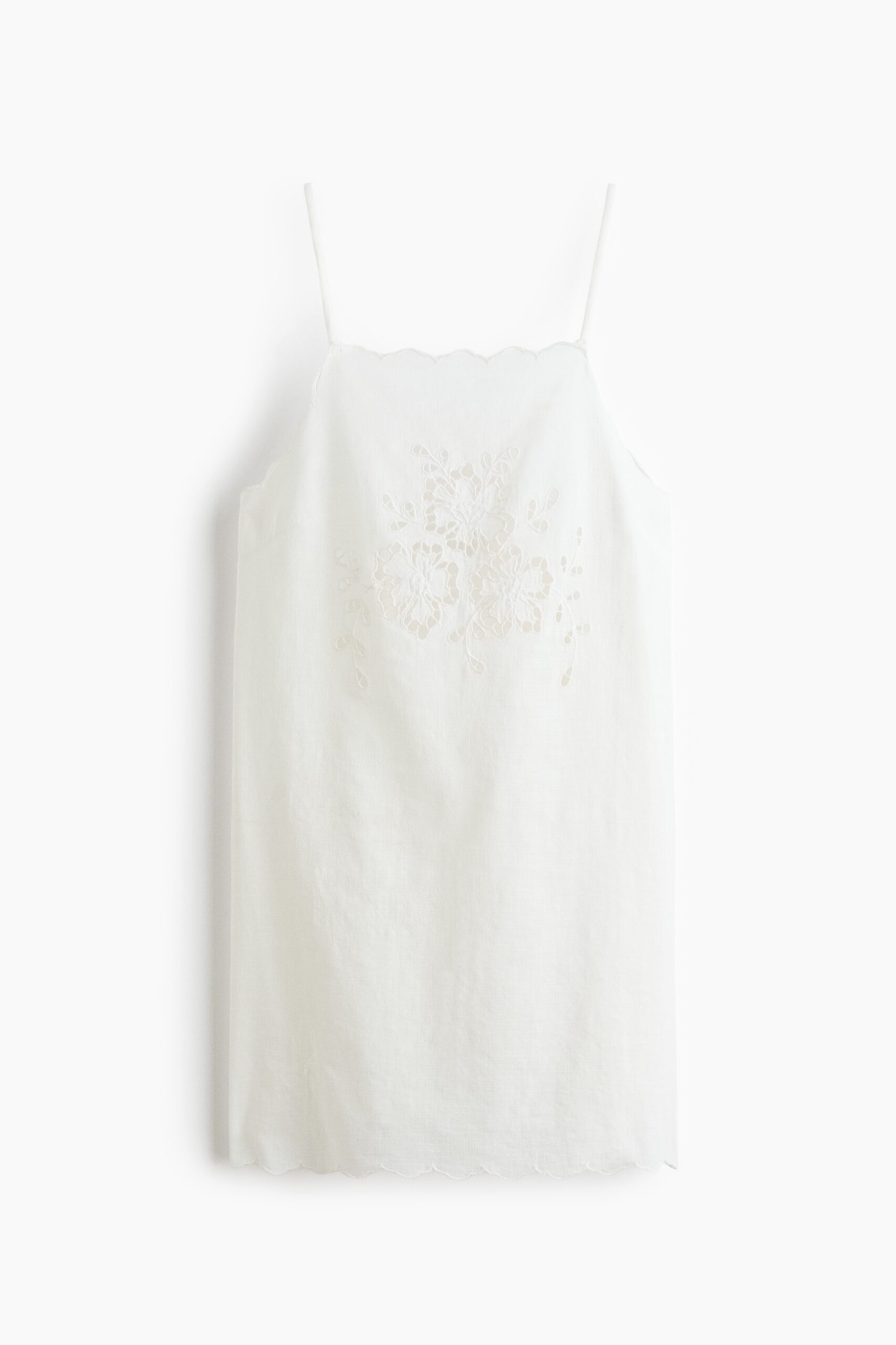 H & M - Katoenen strandjurk met broderie anglaise - Ivoorwit