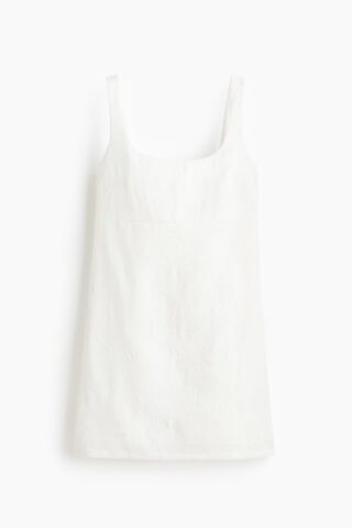 H & M - Mini-jurk met borduursel - Wit