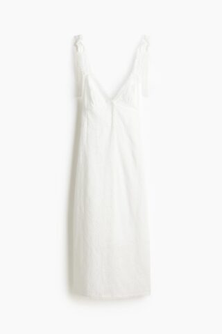 H & M - Jurk met broderie anglaise - Wit