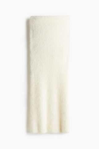 H & M - Gebreide fluffy rok - Roomwit
