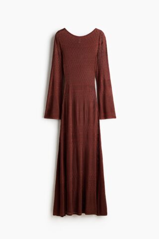 H & M - Ajourgebreide maxi-jurk - Bruin