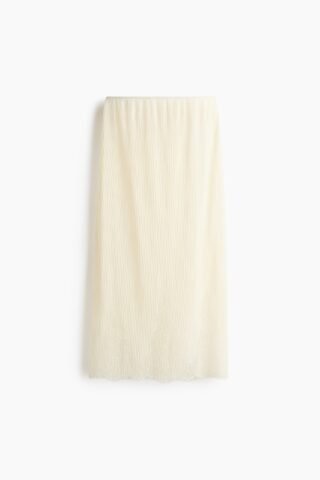 H & M - Rok met kant - Roomwit