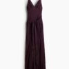 H & M - Strappy jurk met drapering - Donkerpaars
