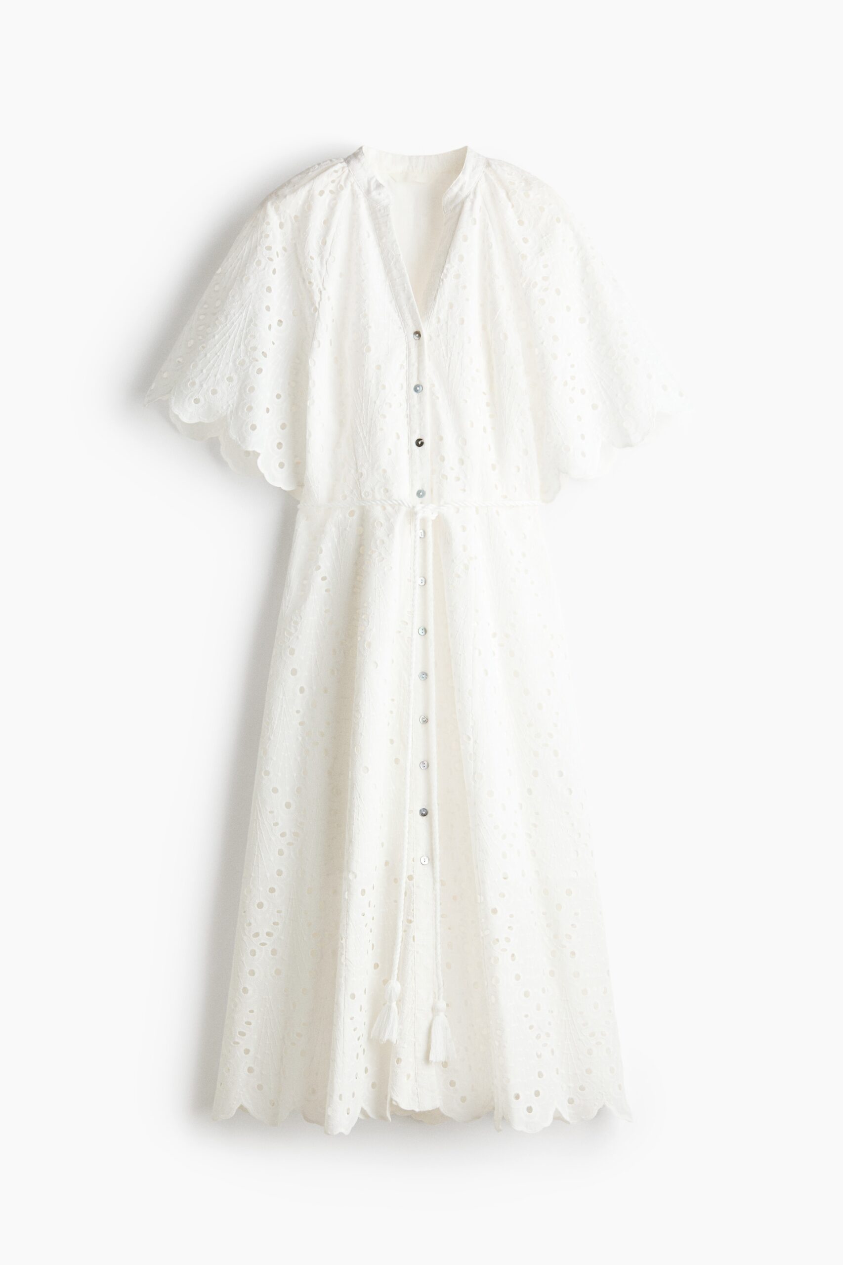H & M - Overhemdjurk met broderie anglaise - Wit H & M - Overhemdjurk met broderie anglaise - Wit
