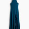 H & M - Halterjurk met volants - Donkerturkoois