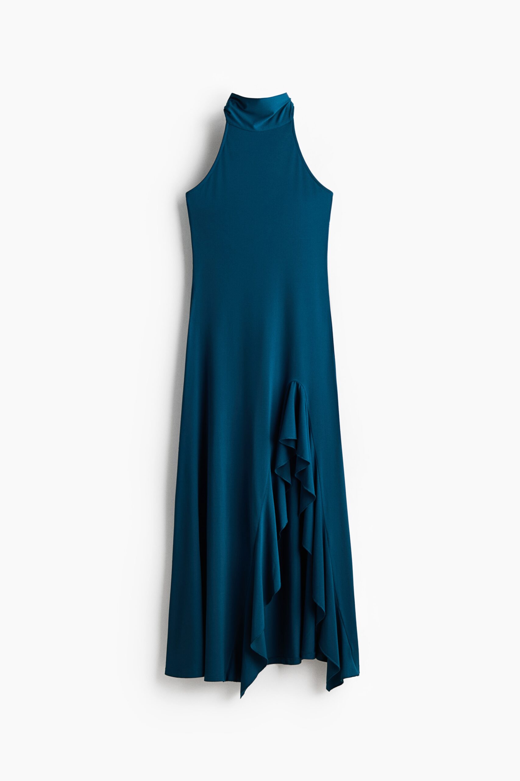H & M - Halterjurk met volants - Donkerturkoois