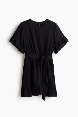 H & M - Jurk met volants - Zwart