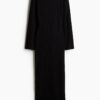 H & M - Hole-patterned maxi dress - Zwart